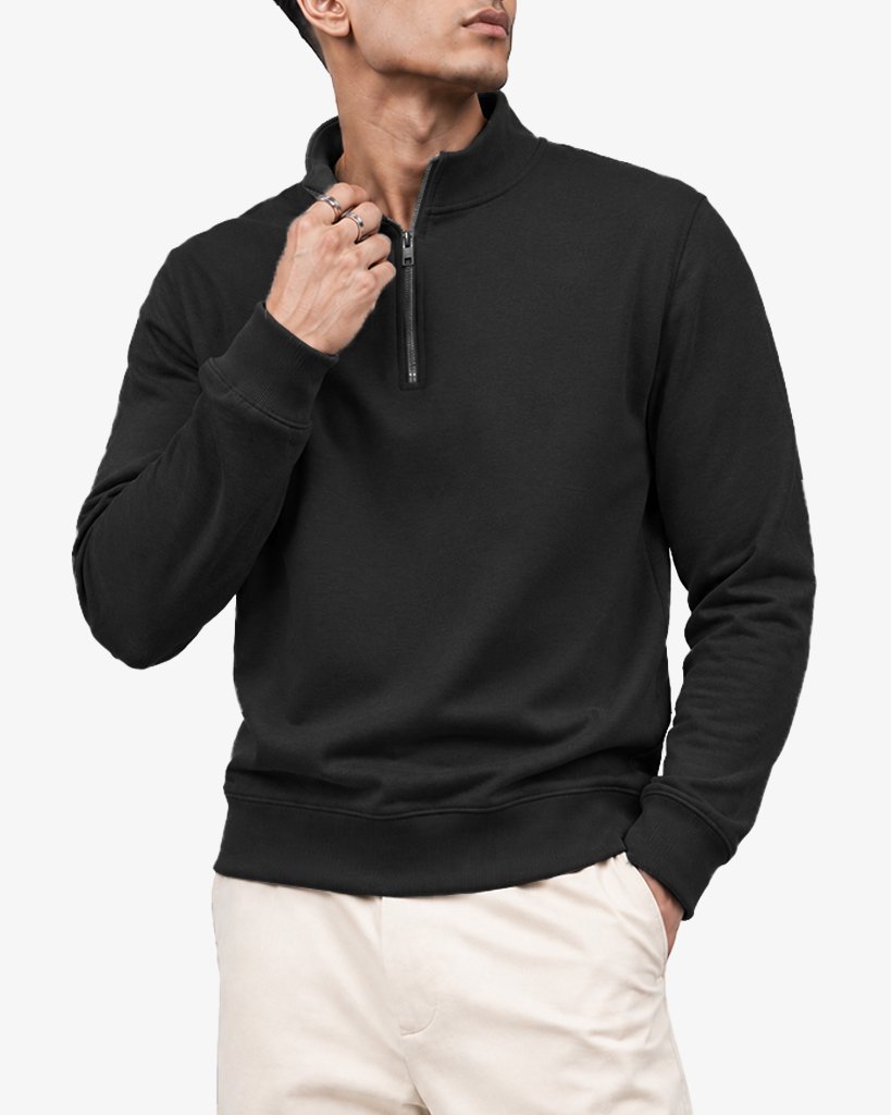 Jackle Men’s Zipper Pullover Sweatshirt Regular Fit Casual Sweater