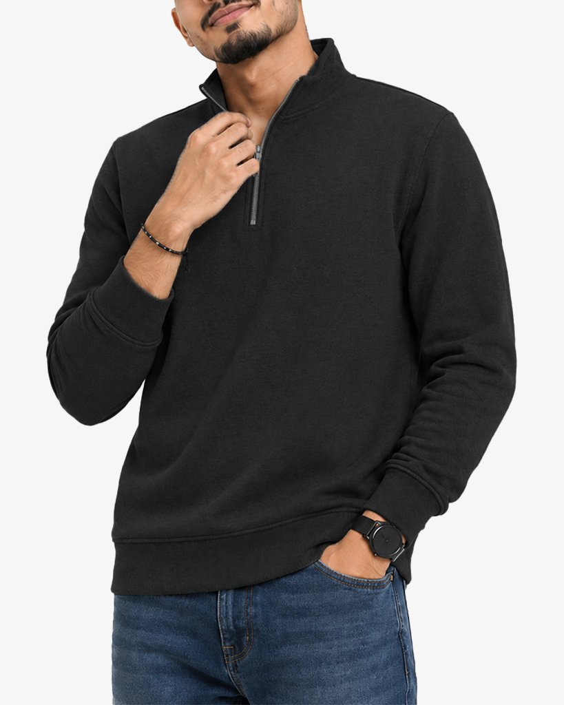 Noviar Men’s Quarter Zipper Pullover Sweatshirt Regular Fit