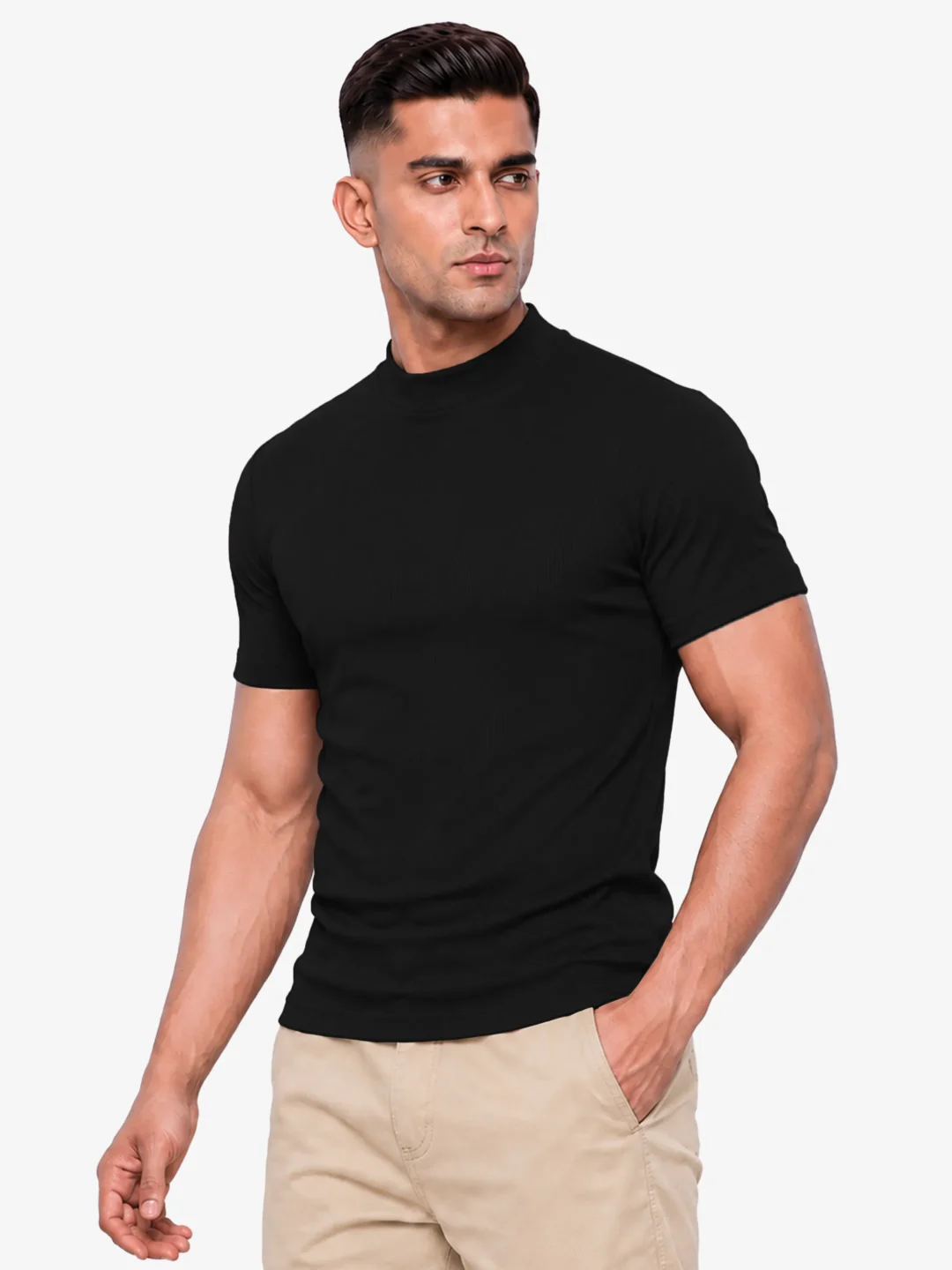 Monak Men Premium Mock Neck T-Shirt